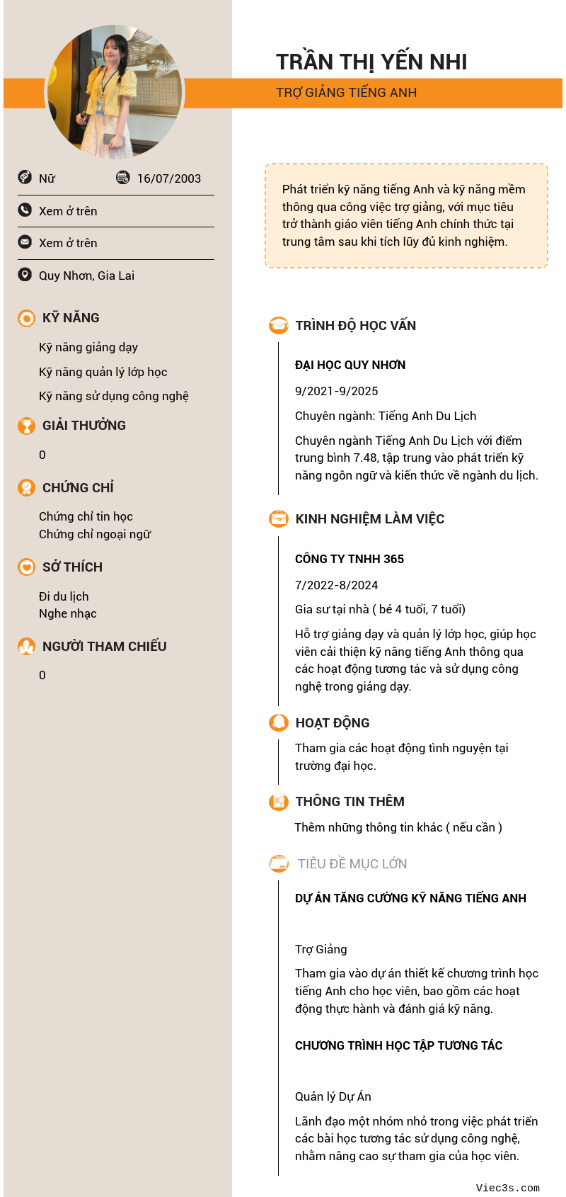 CV ứng viên