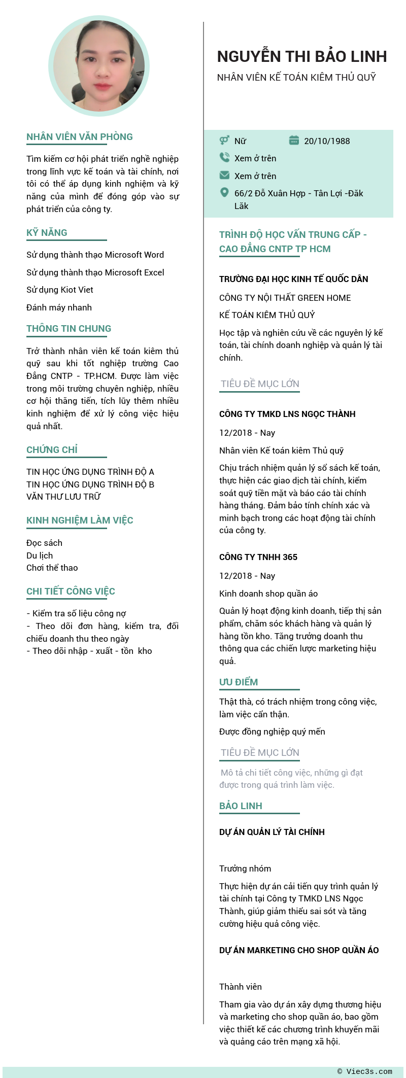 CV ứng viên