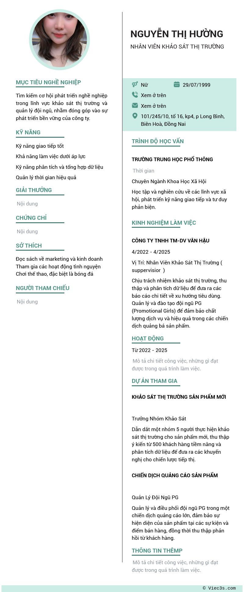CV ứng viên