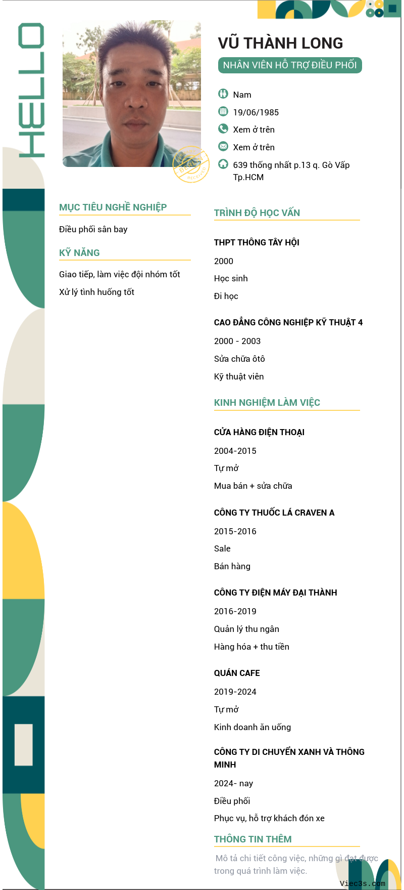 CV ứng viên