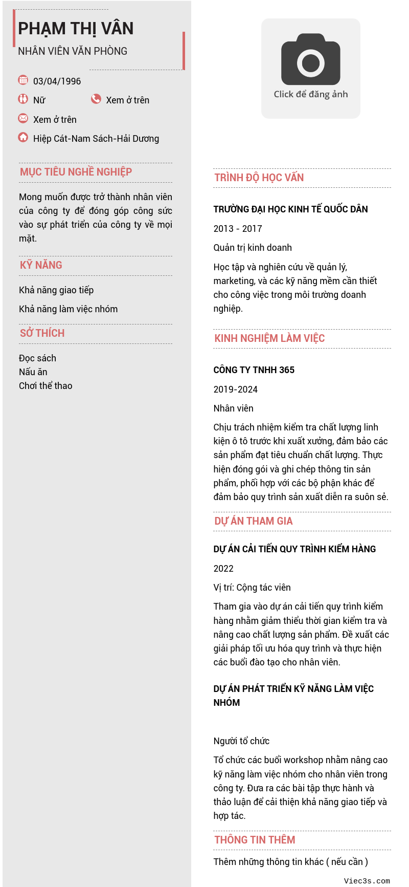 CV ứng viên