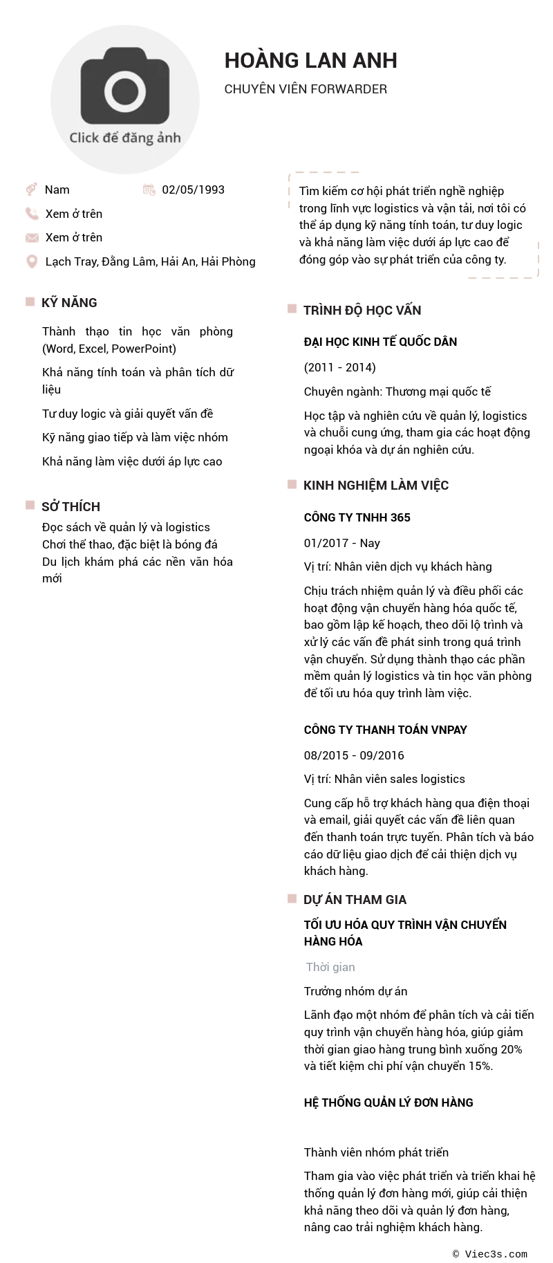 CV ứng viên