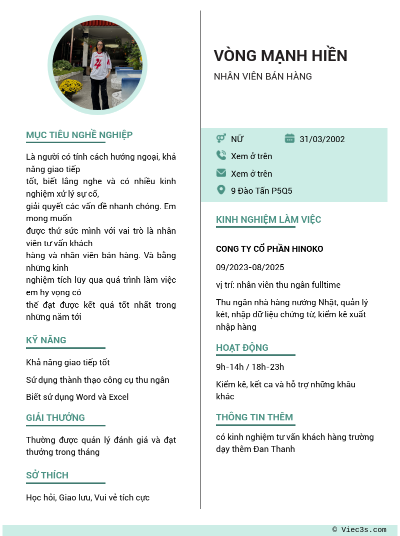 CV ứng viên