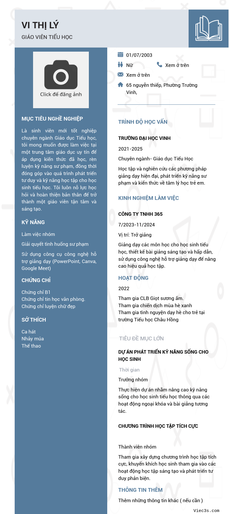 CV ứng viên