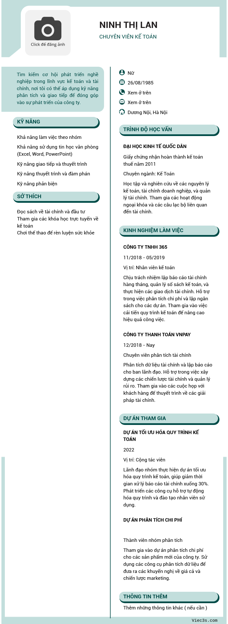 CV ứng viên