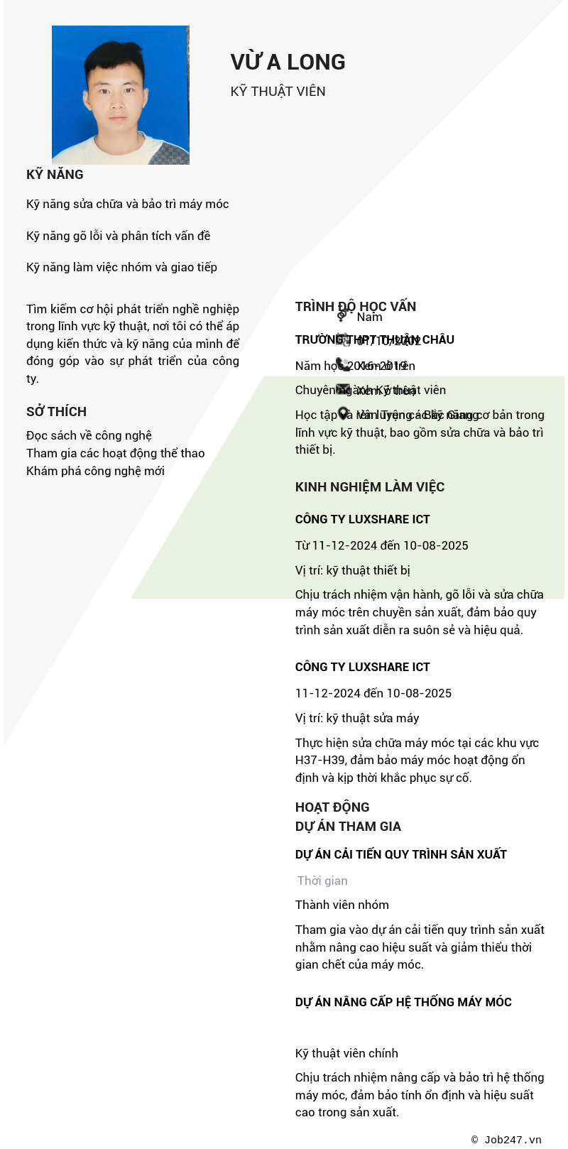 CV ứng viên