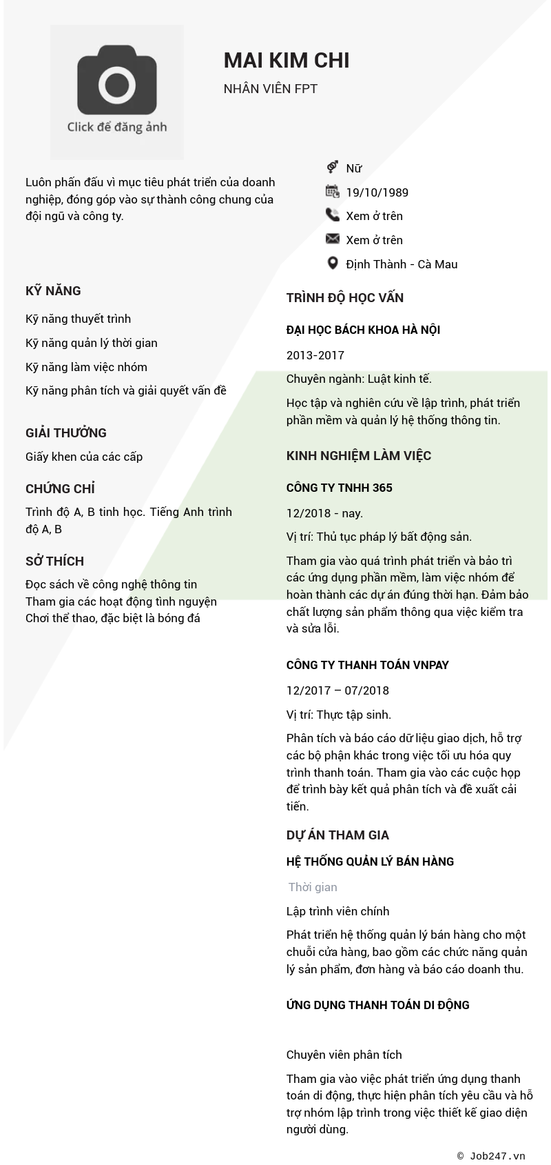 CV ứng viên