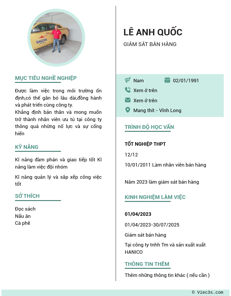 CV ứng viên