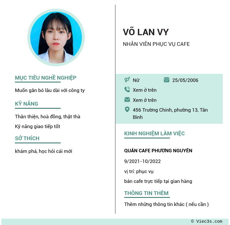CV ứng viên