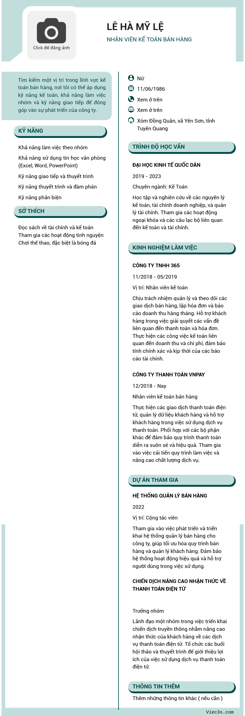 CV ứng viên