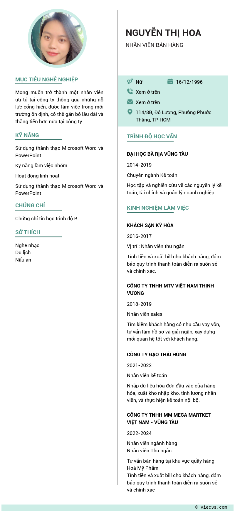 CV ứng viên