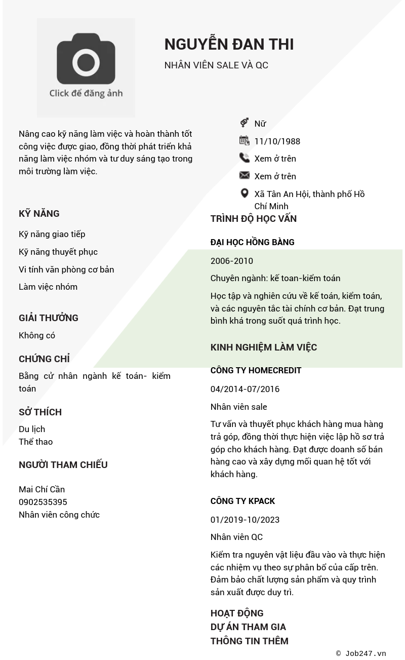 CV ứng viên