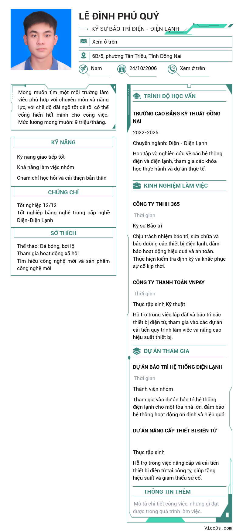 CV ứng viên