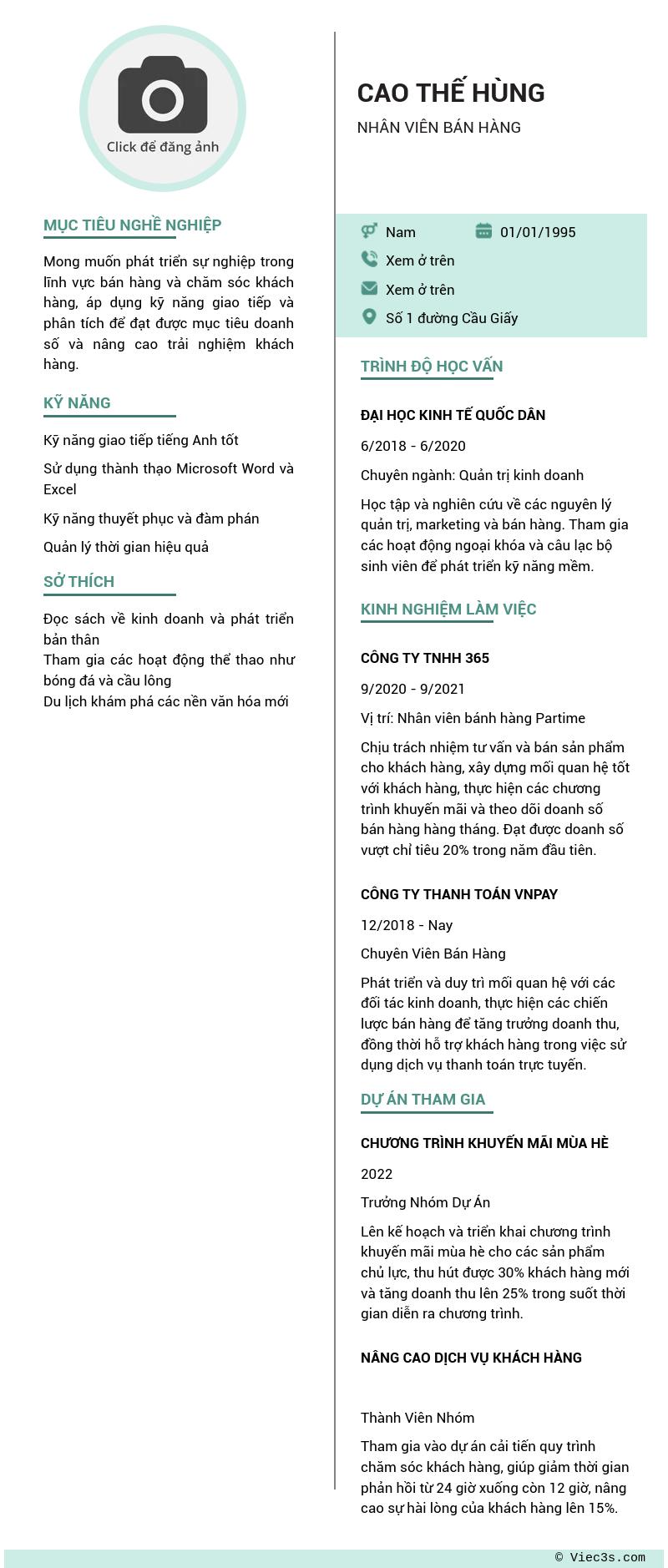 CV ứng viên