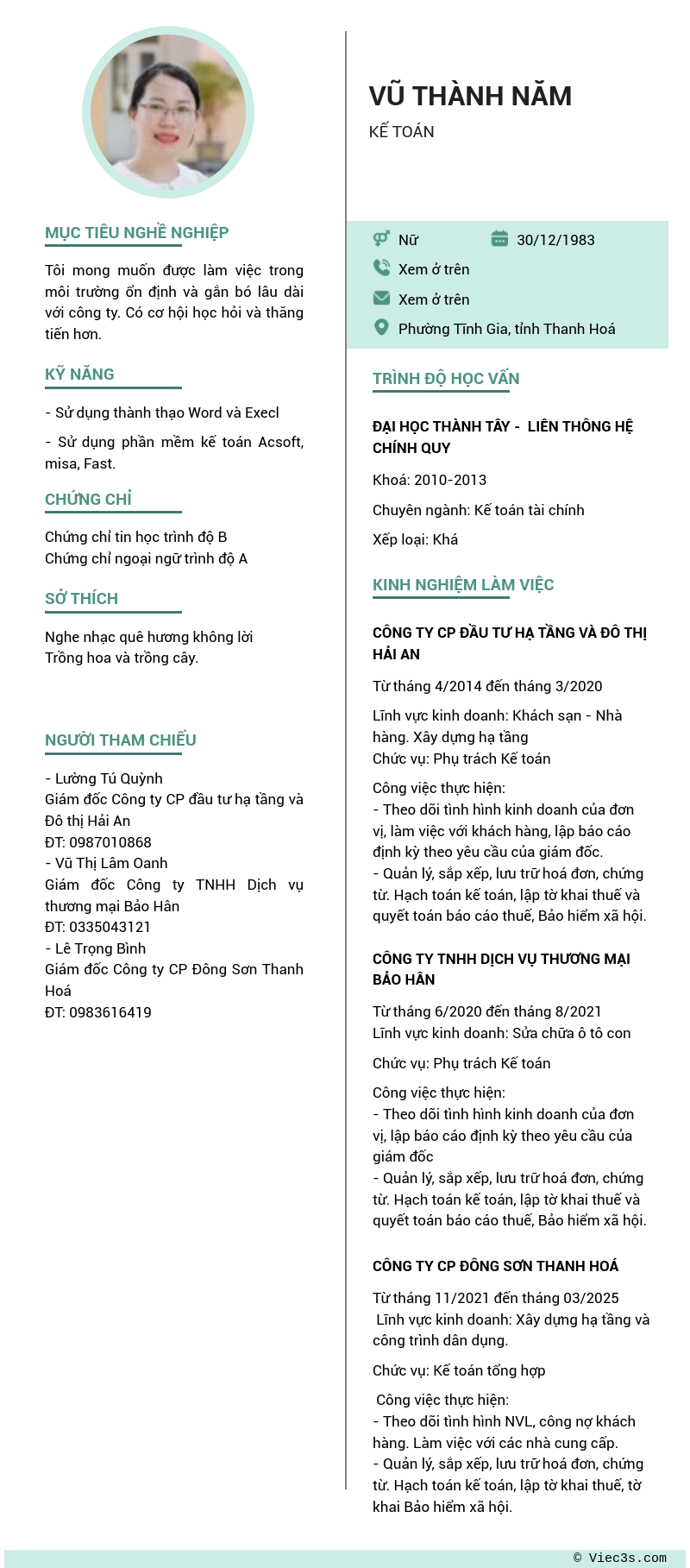 CV ứng viên