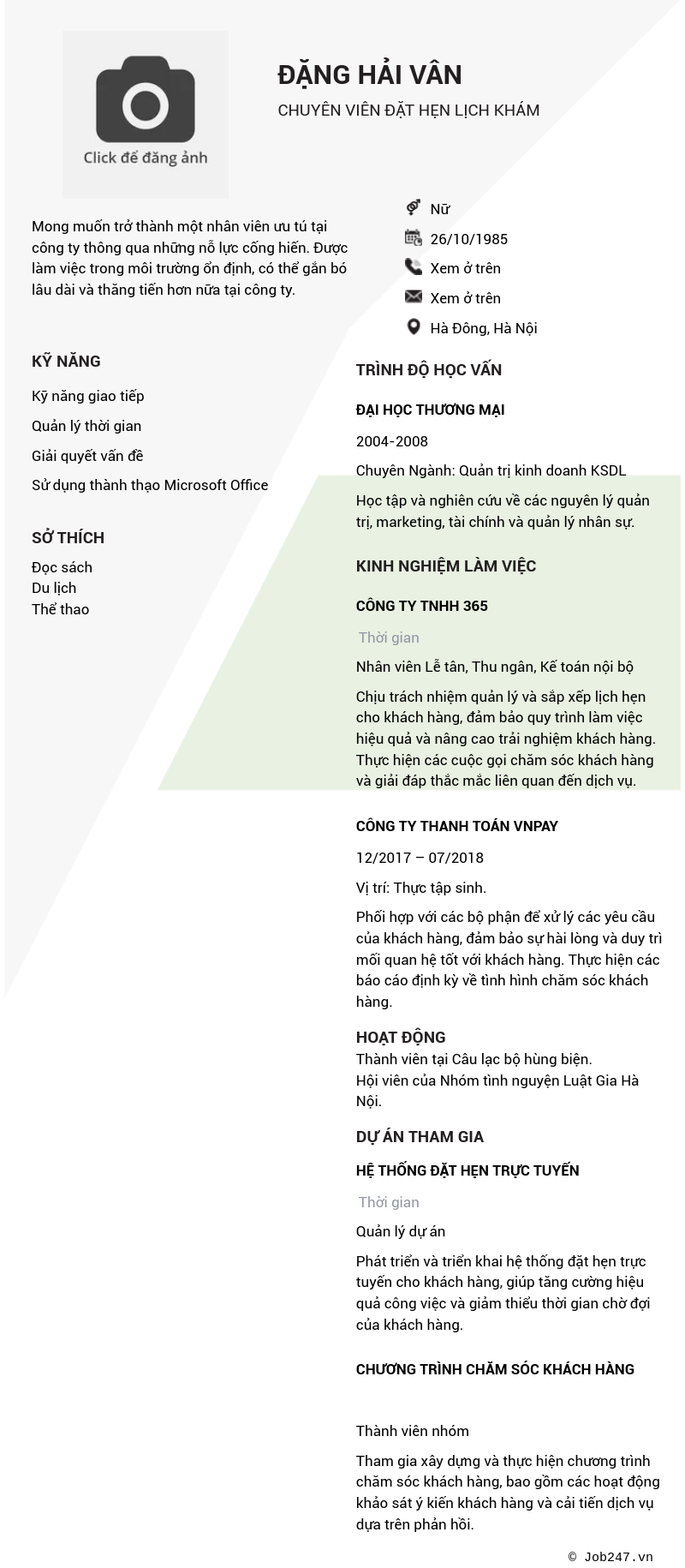 CV ứng viên