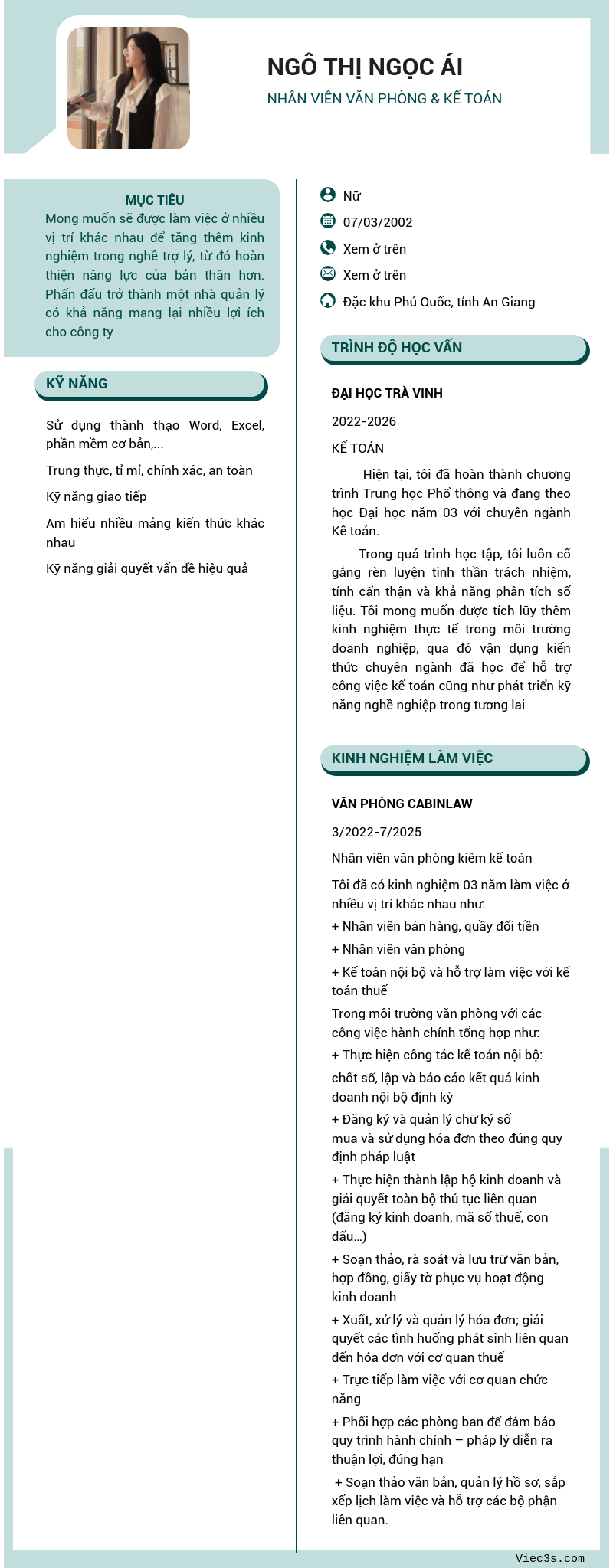 CV ứng viên