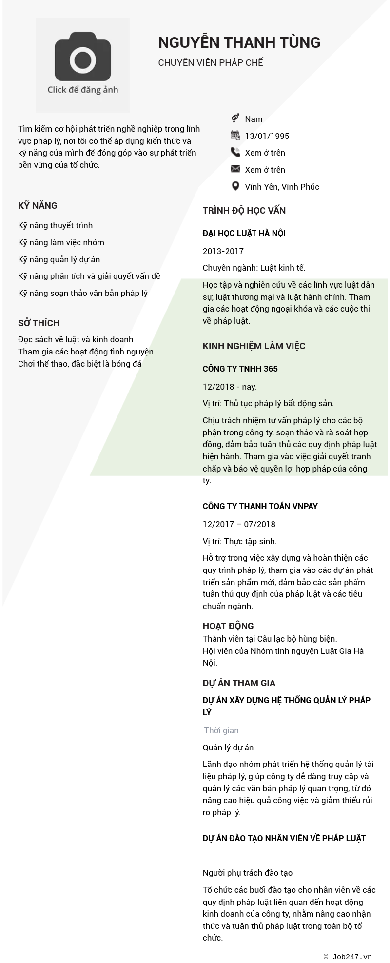 CV ứng viên