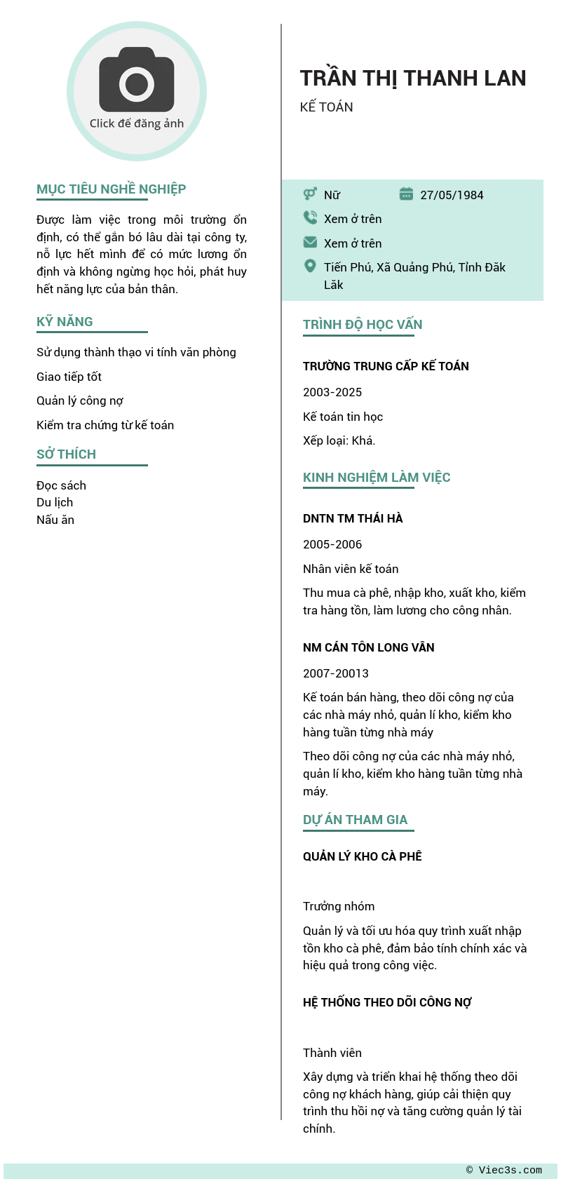 CV ứng viên