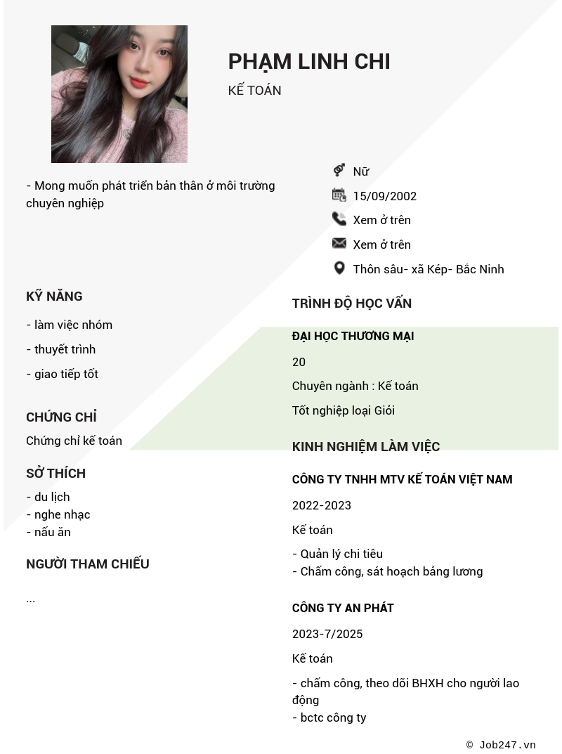 CV ứng viên