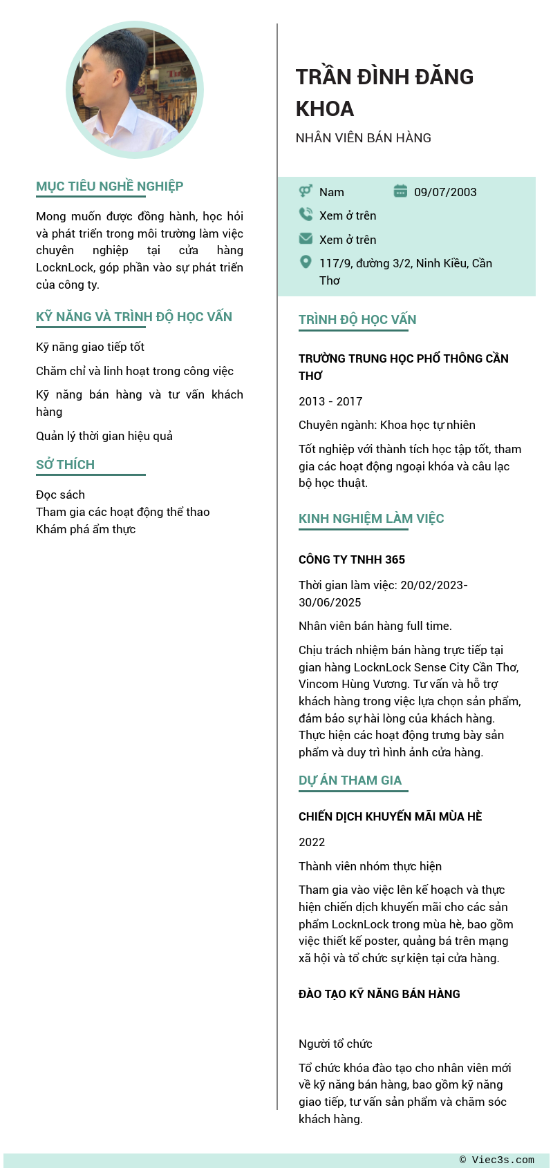 CV ứng viên
