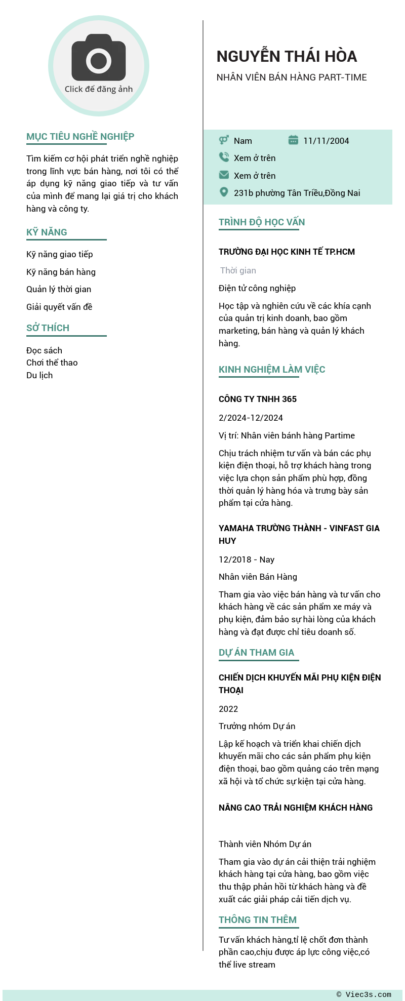 CV ứng viên