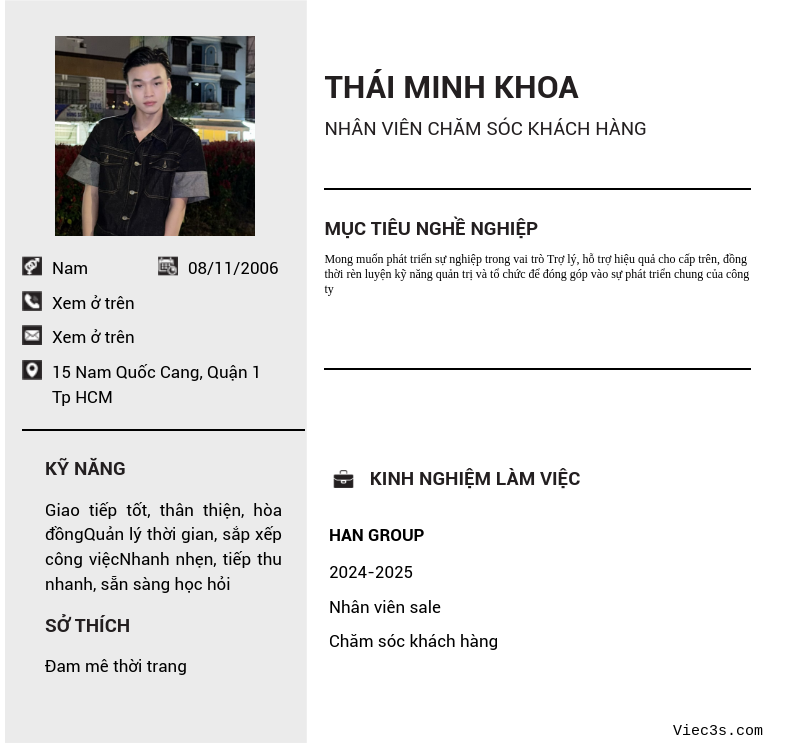 CV ứng viên