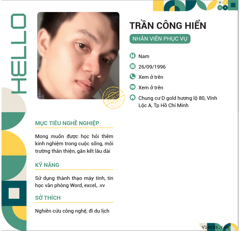 CV ứng viên