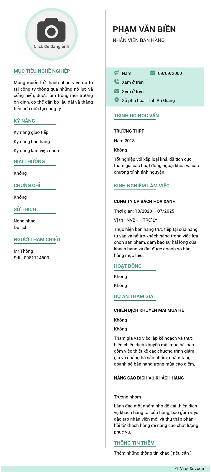 CV ứng viên