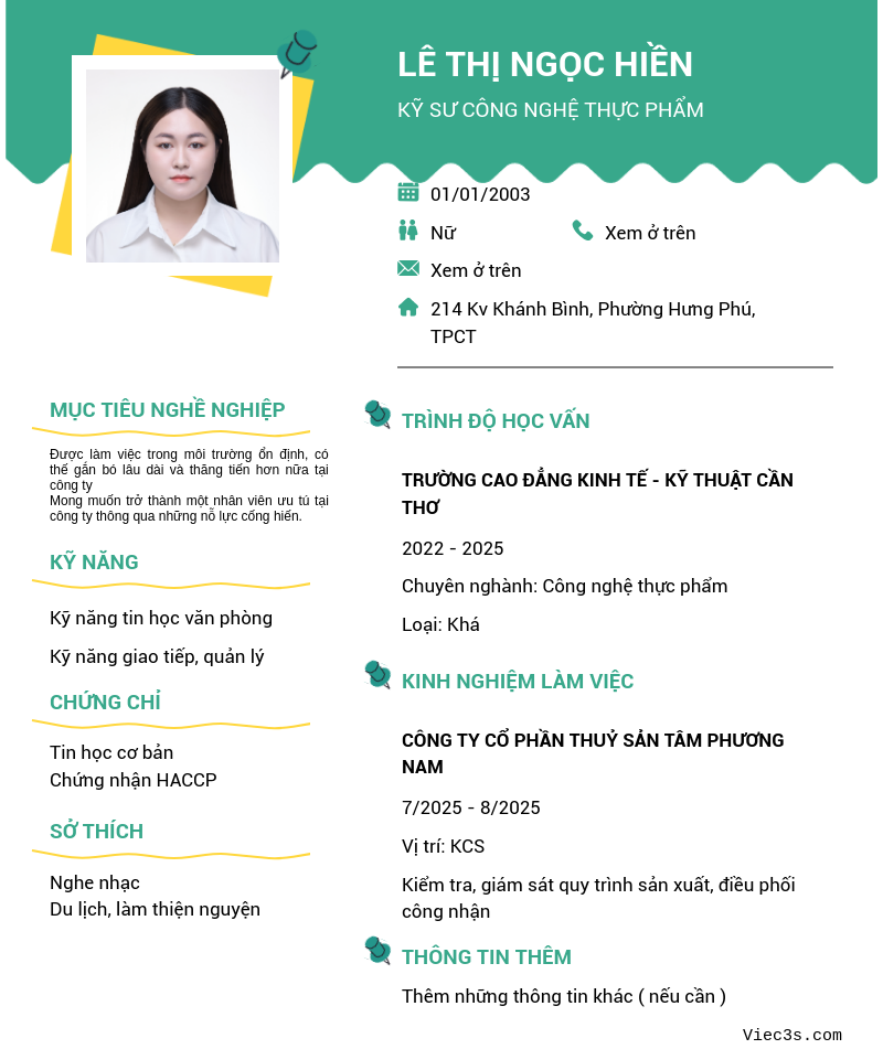 CV ứng viên