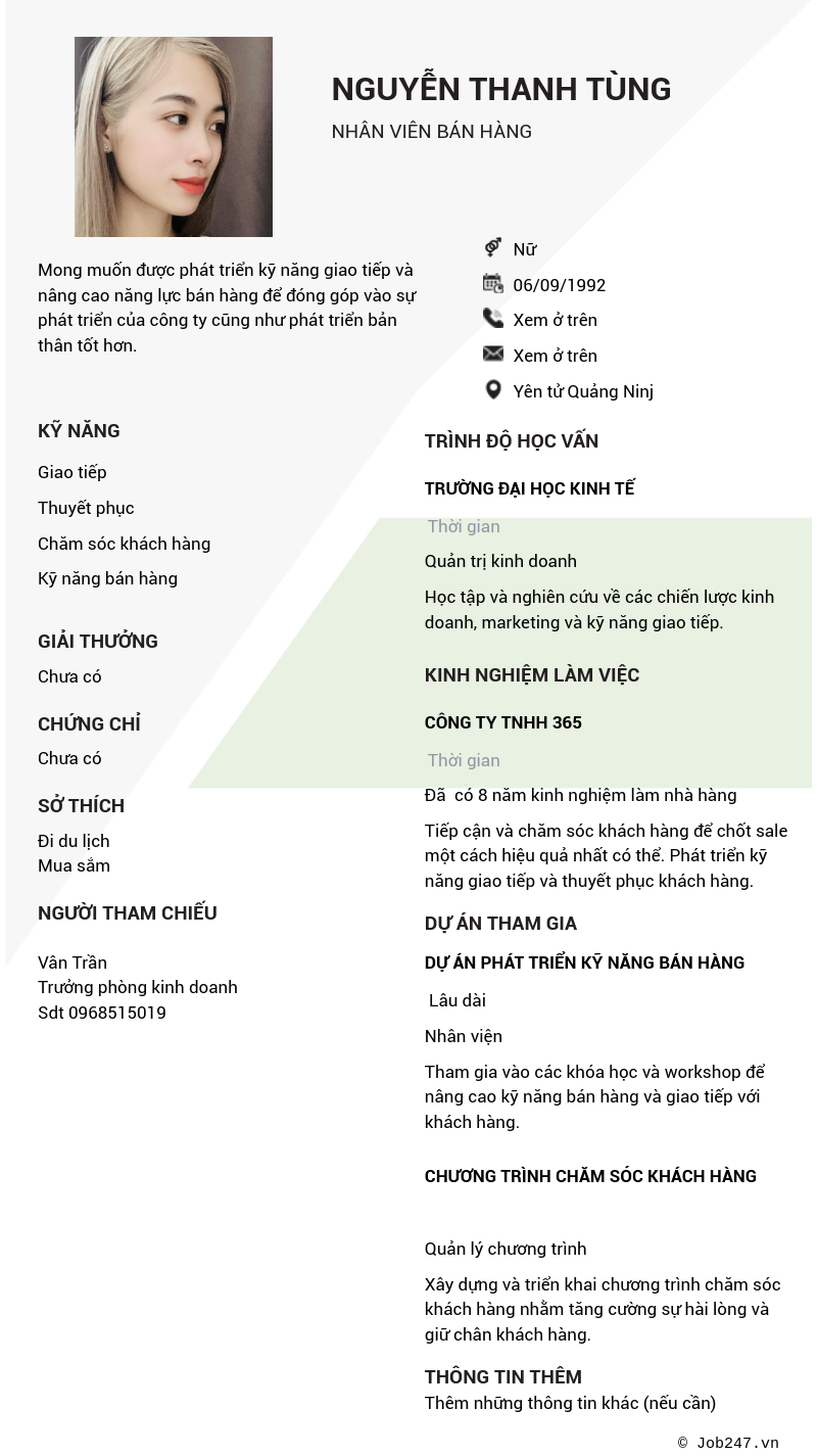 CV ứng viên