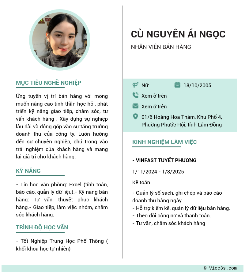 CV ứng viên