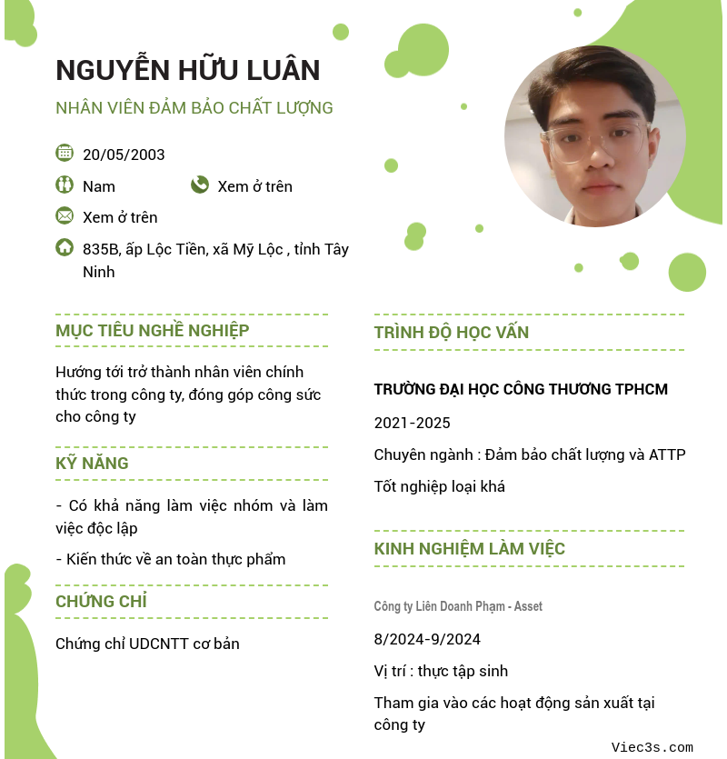 CV ứng viên