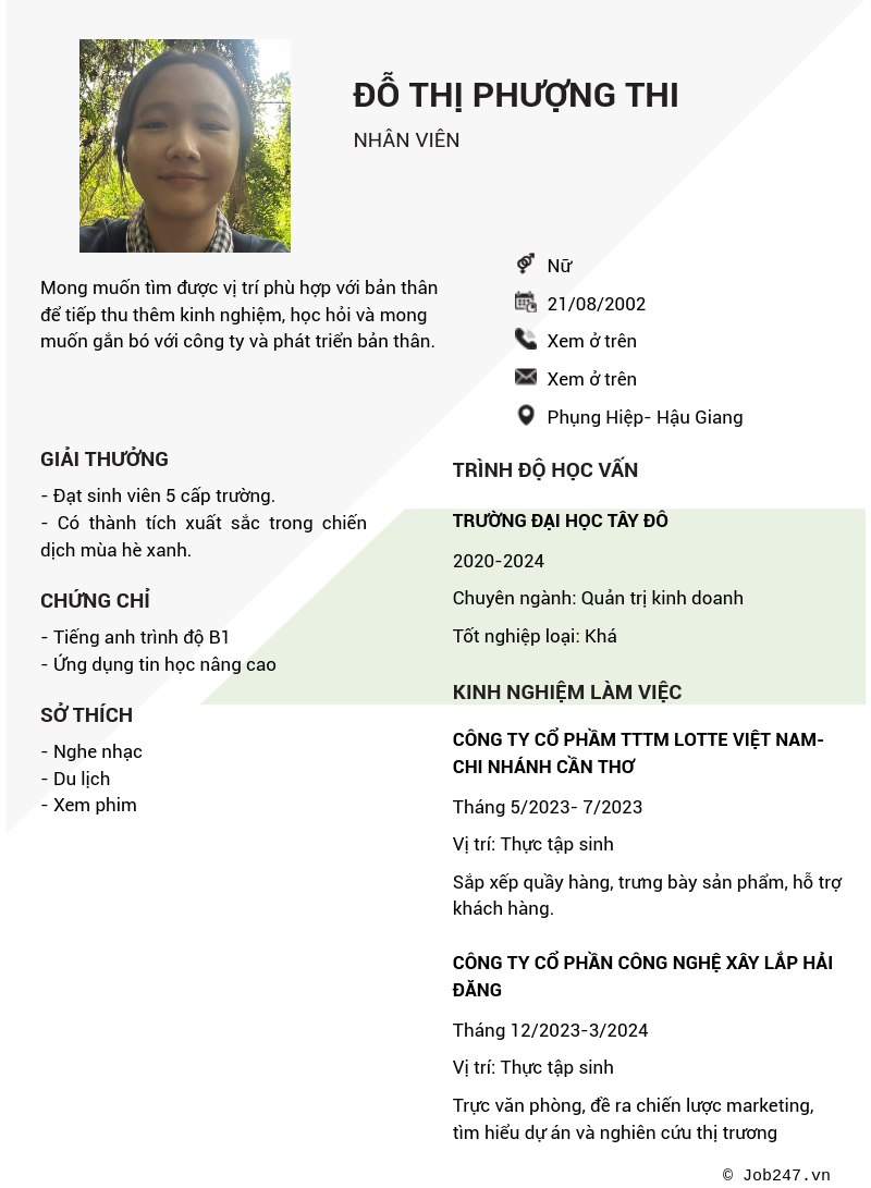 CV ứng viên