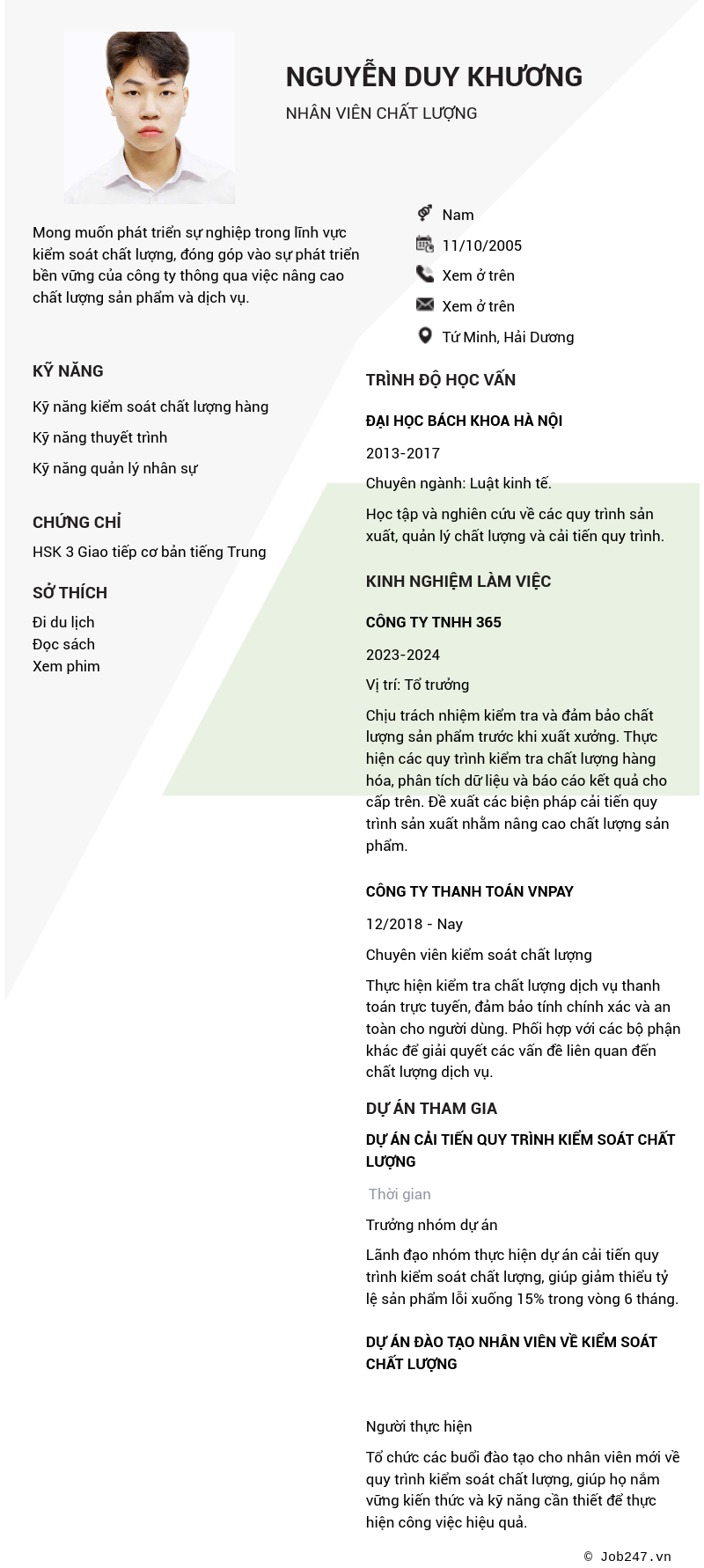 CV ứng viên