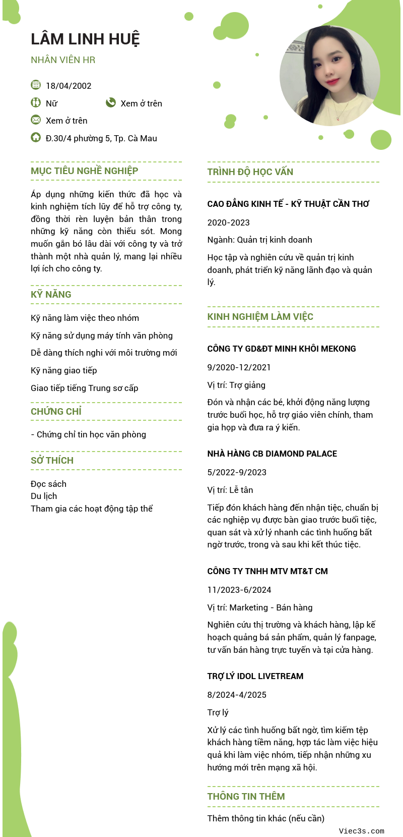 CV ứng viên