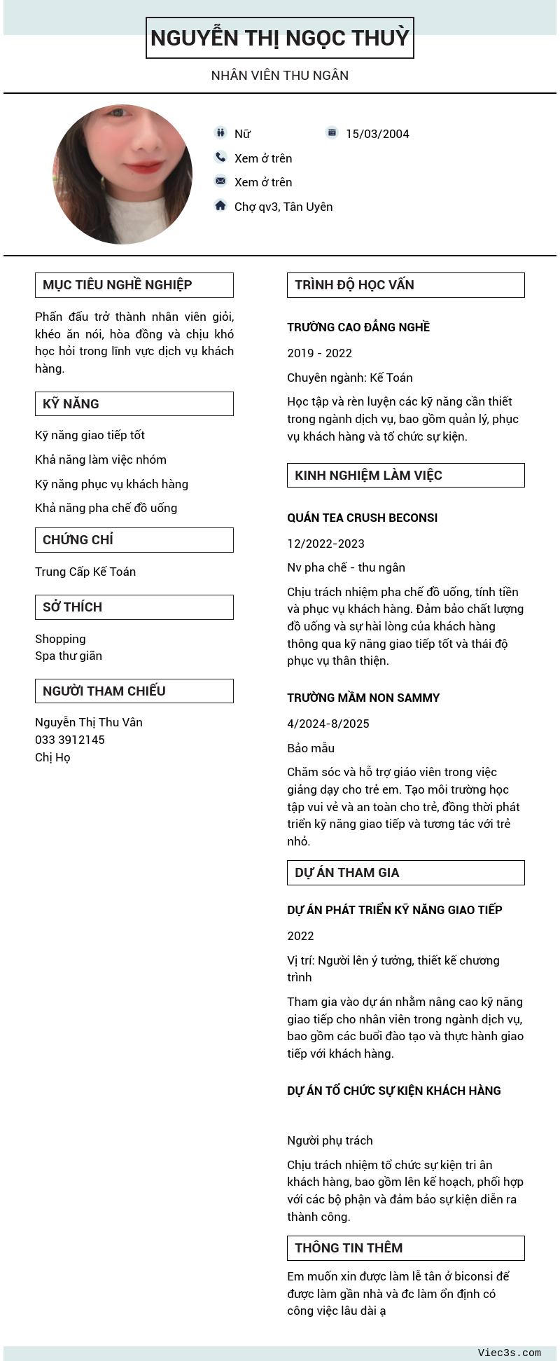 CV ứng viên