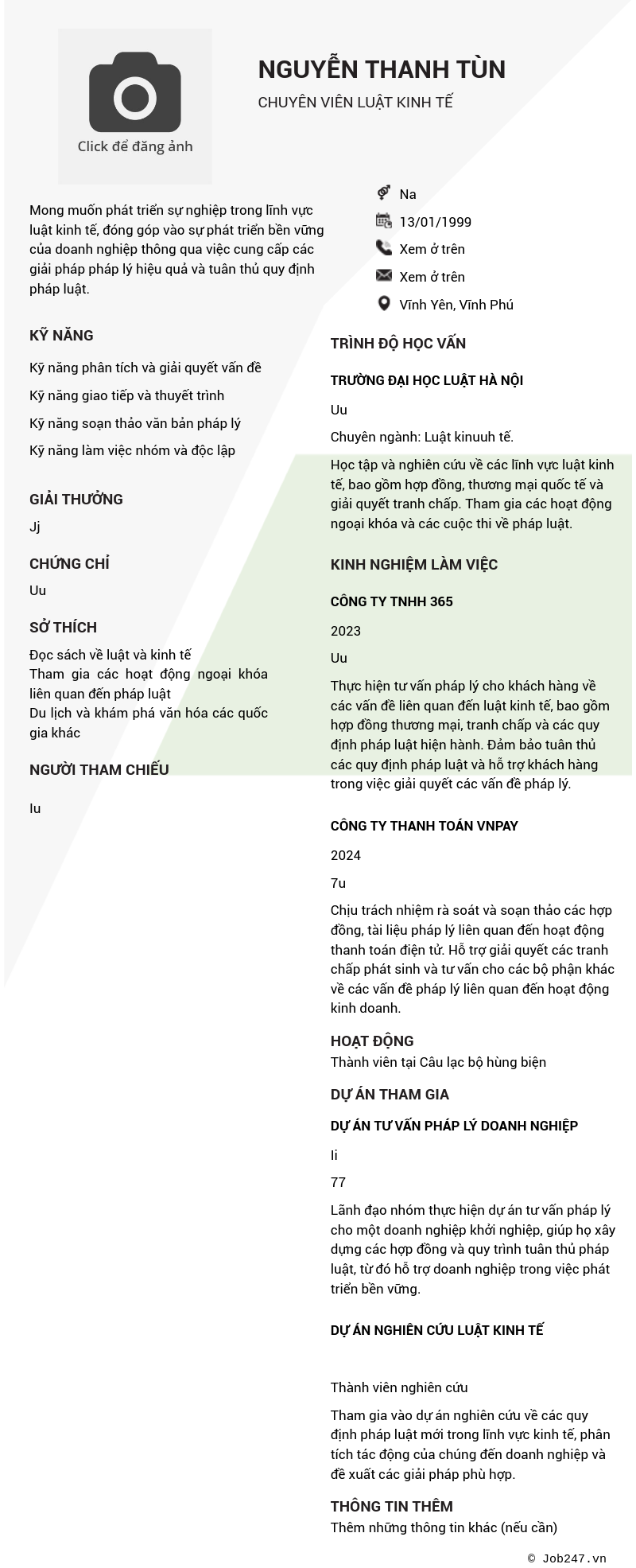 CV ứng viên