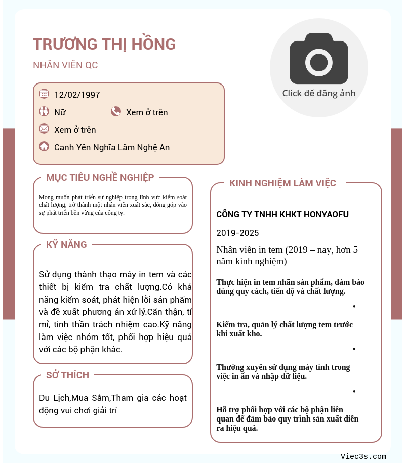 CV ứng viên