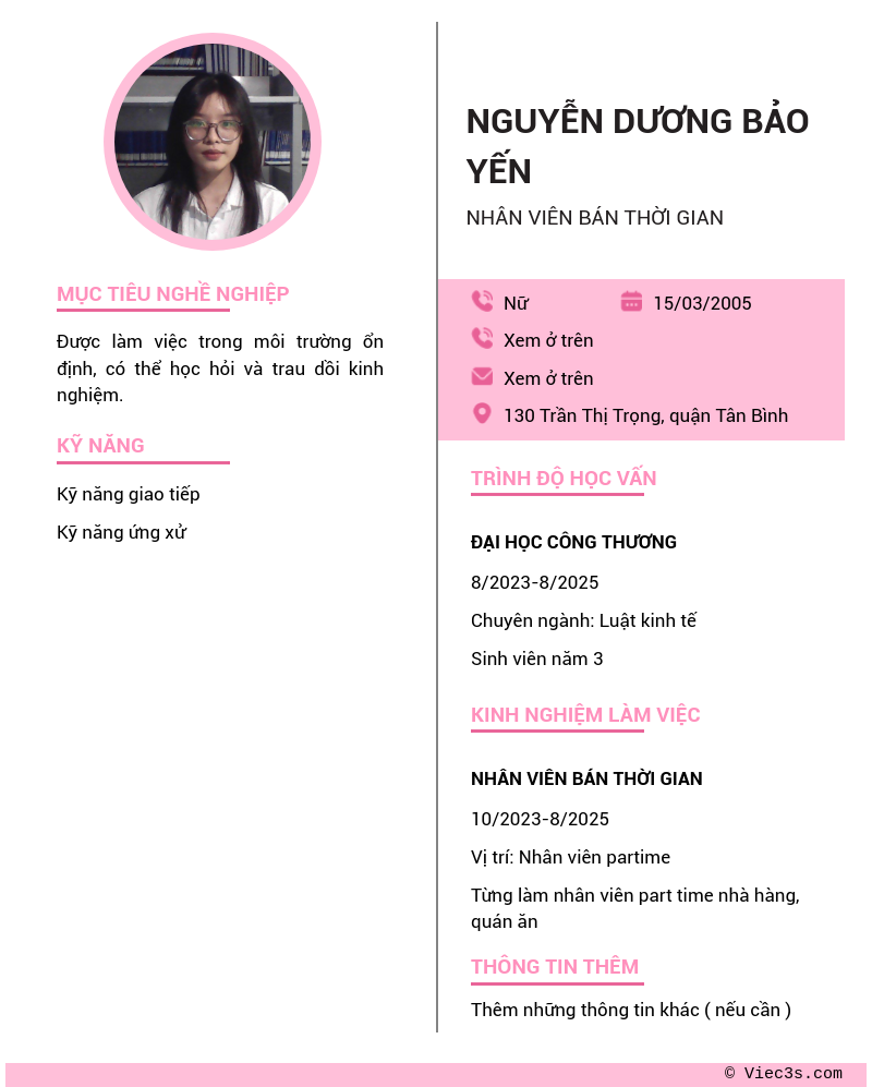 CV ứng viên