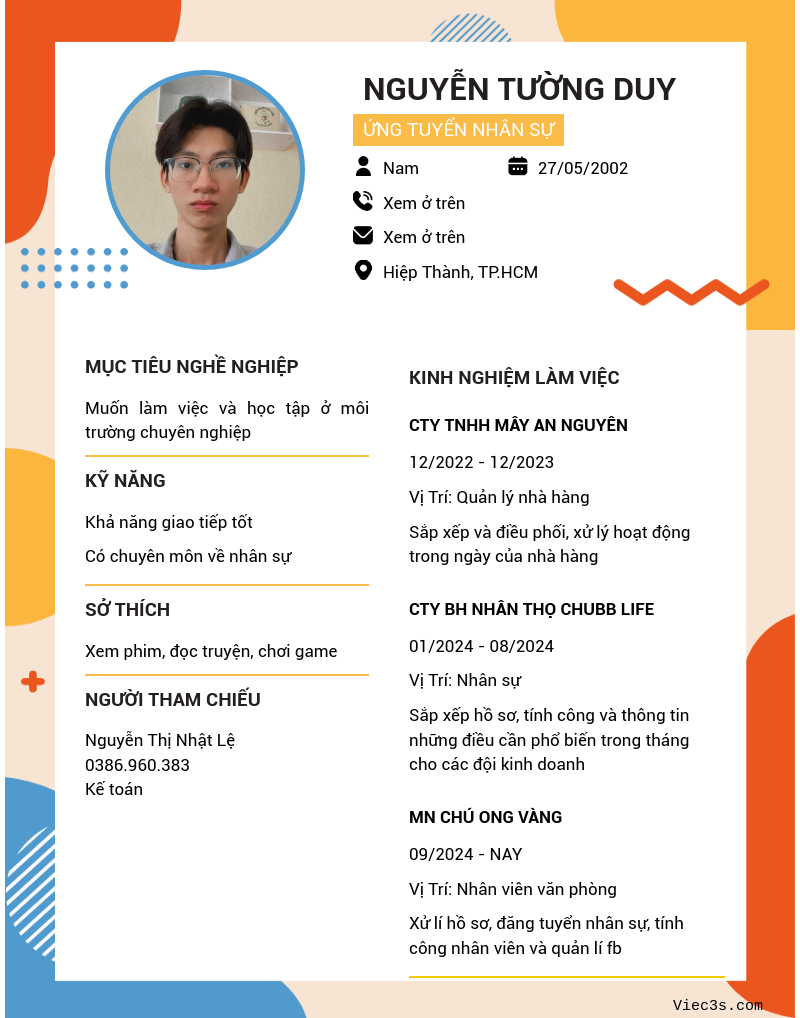 CV ứng viên
