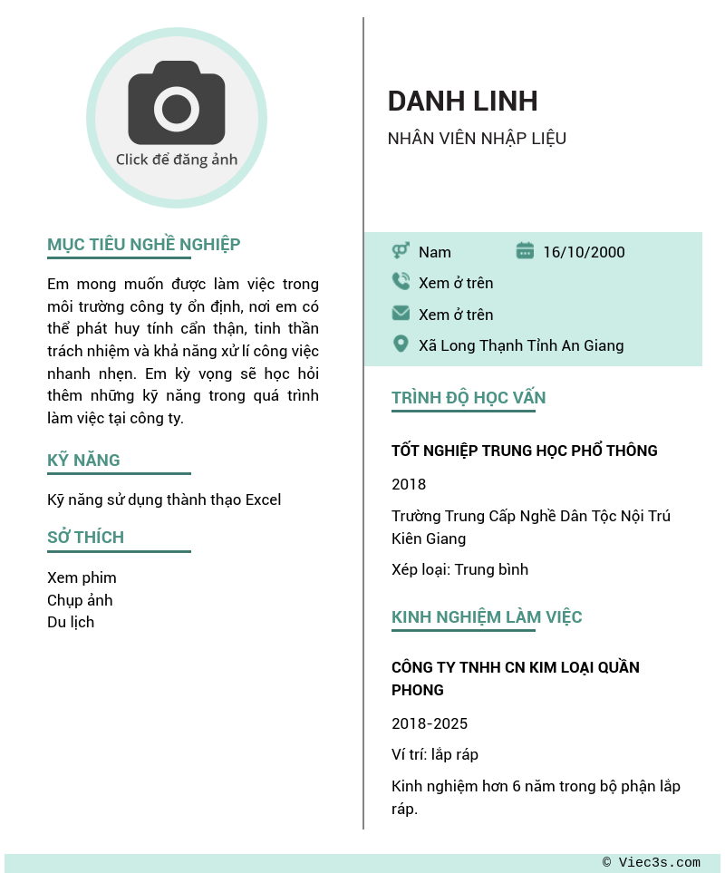 CV ứng viên