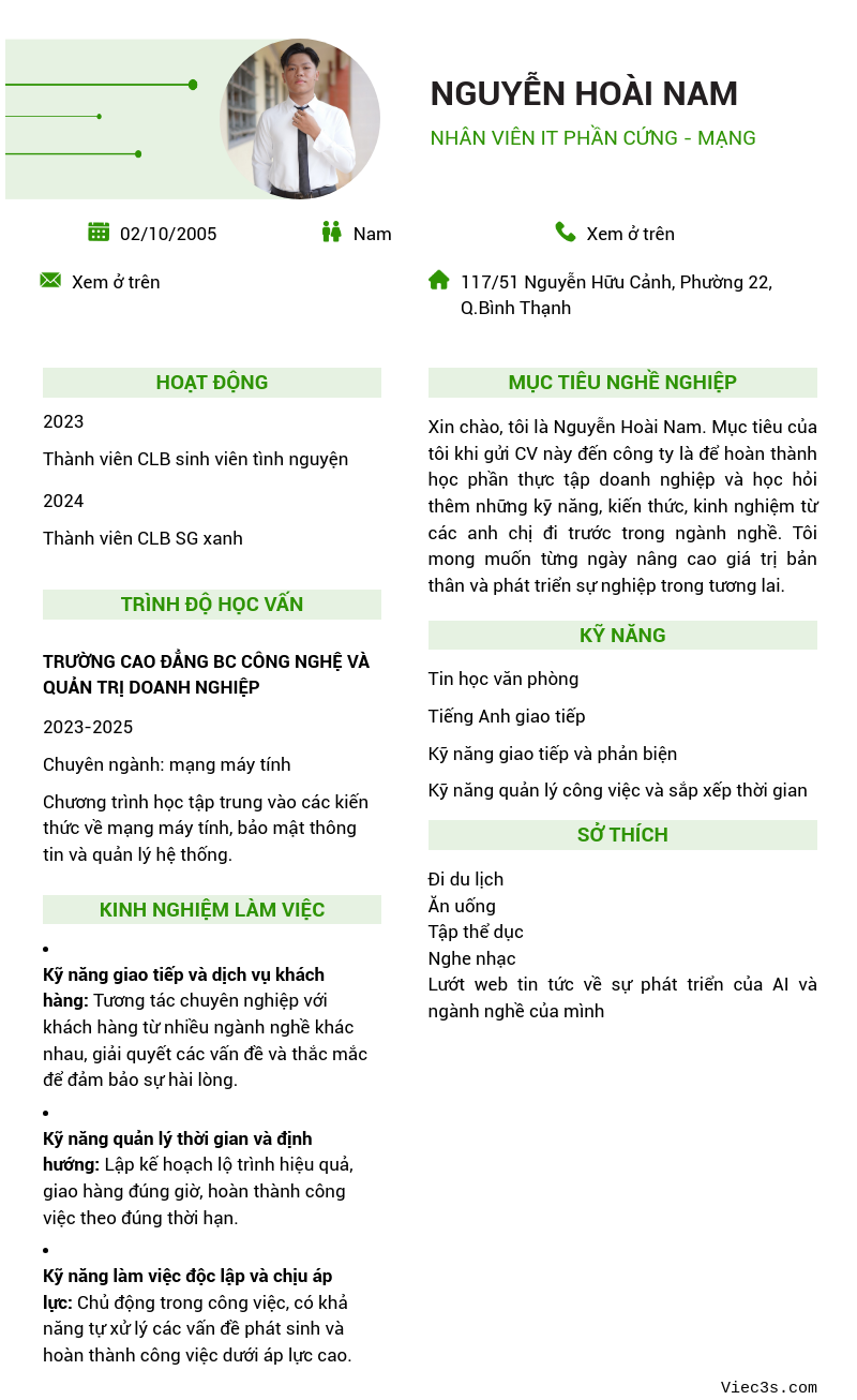 CV ứng viên