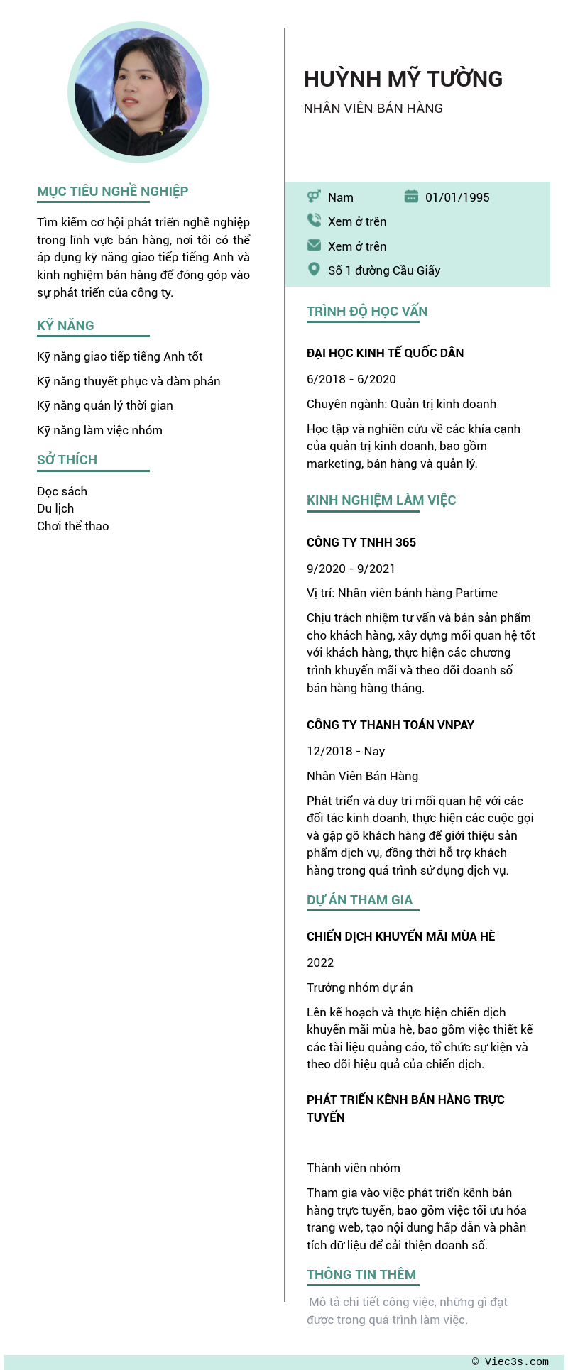 CV ứng viên