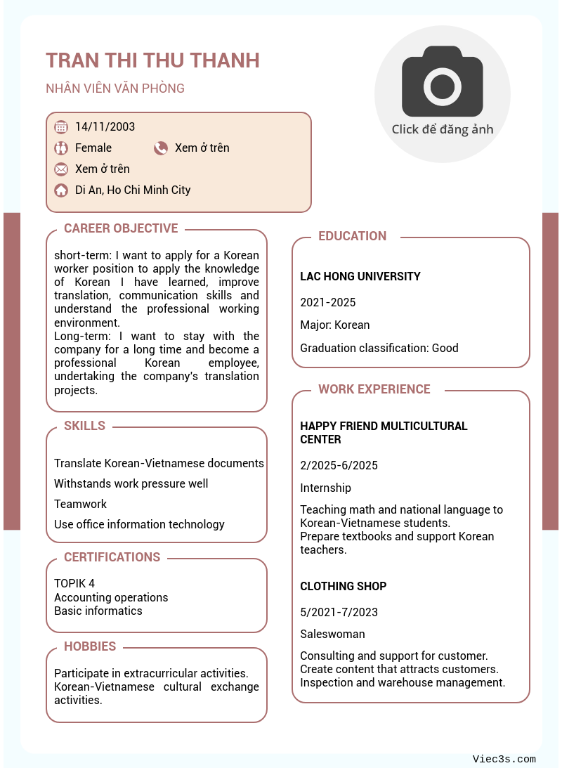 CV ứng viên