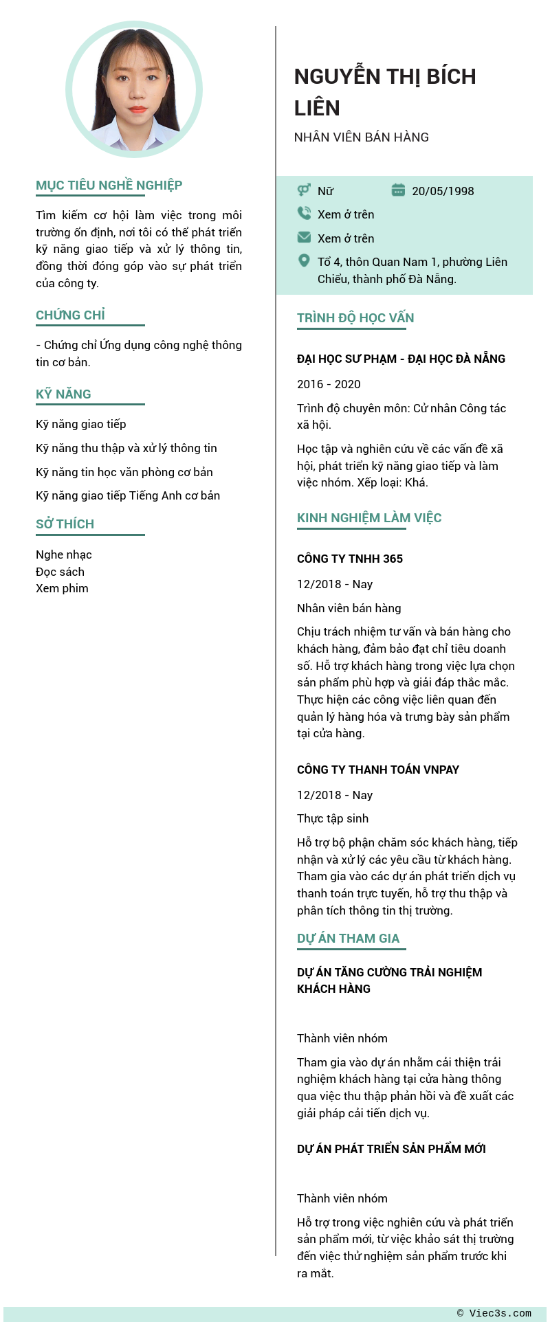 CV ứng viên