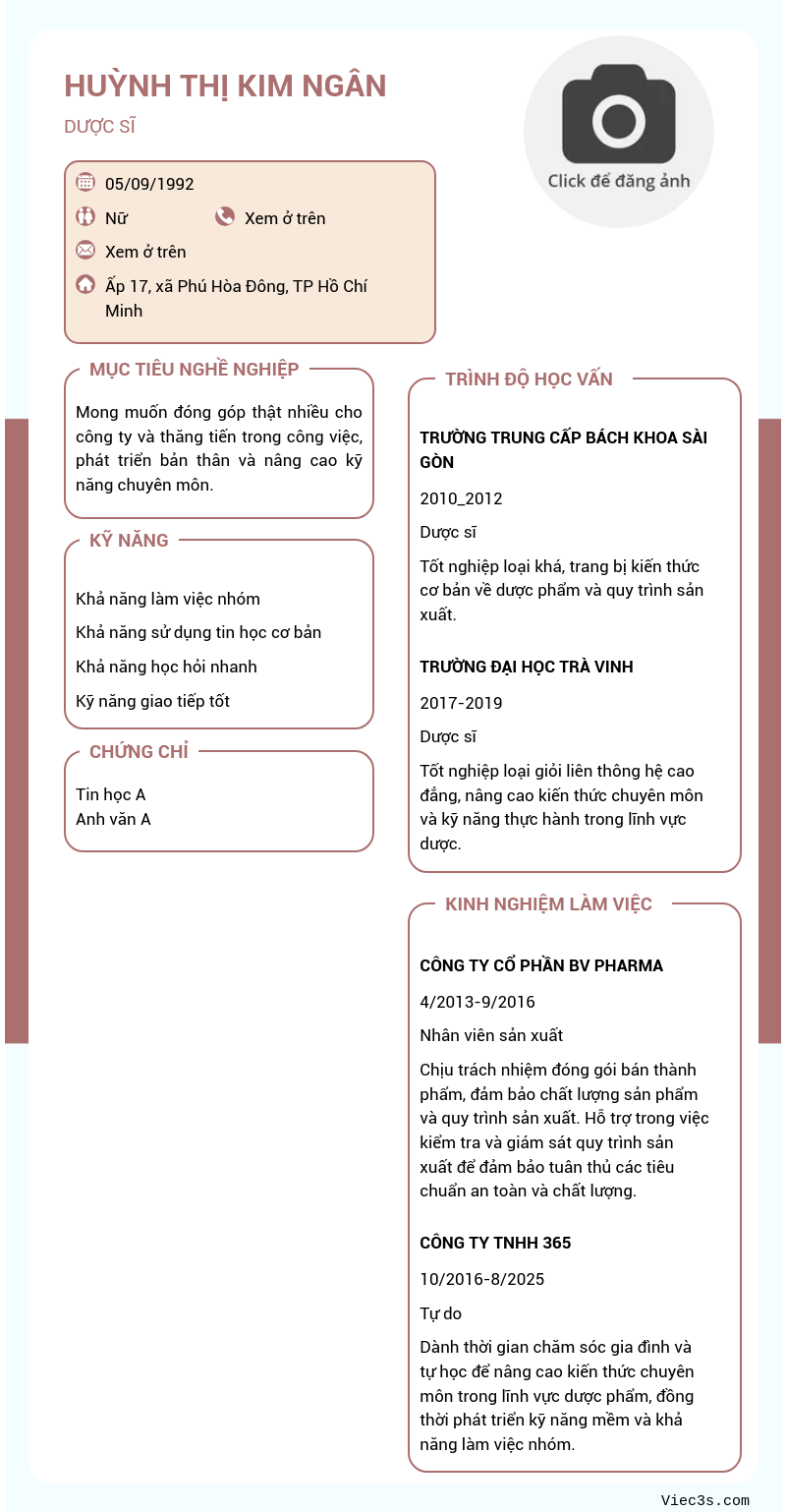 CV ứng viên