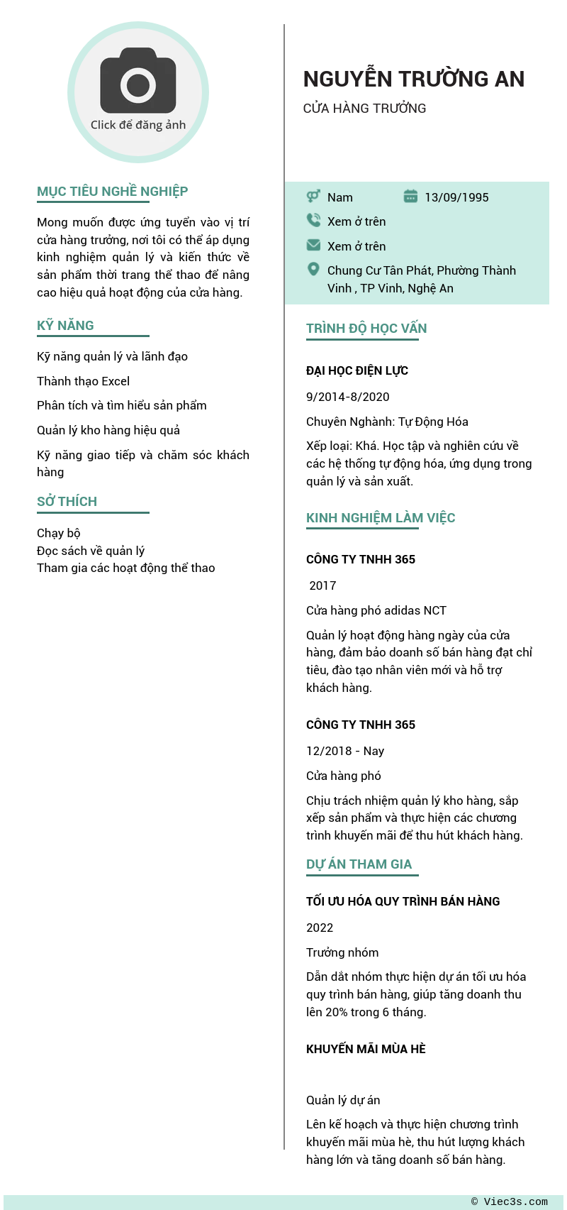 CV ứng viên