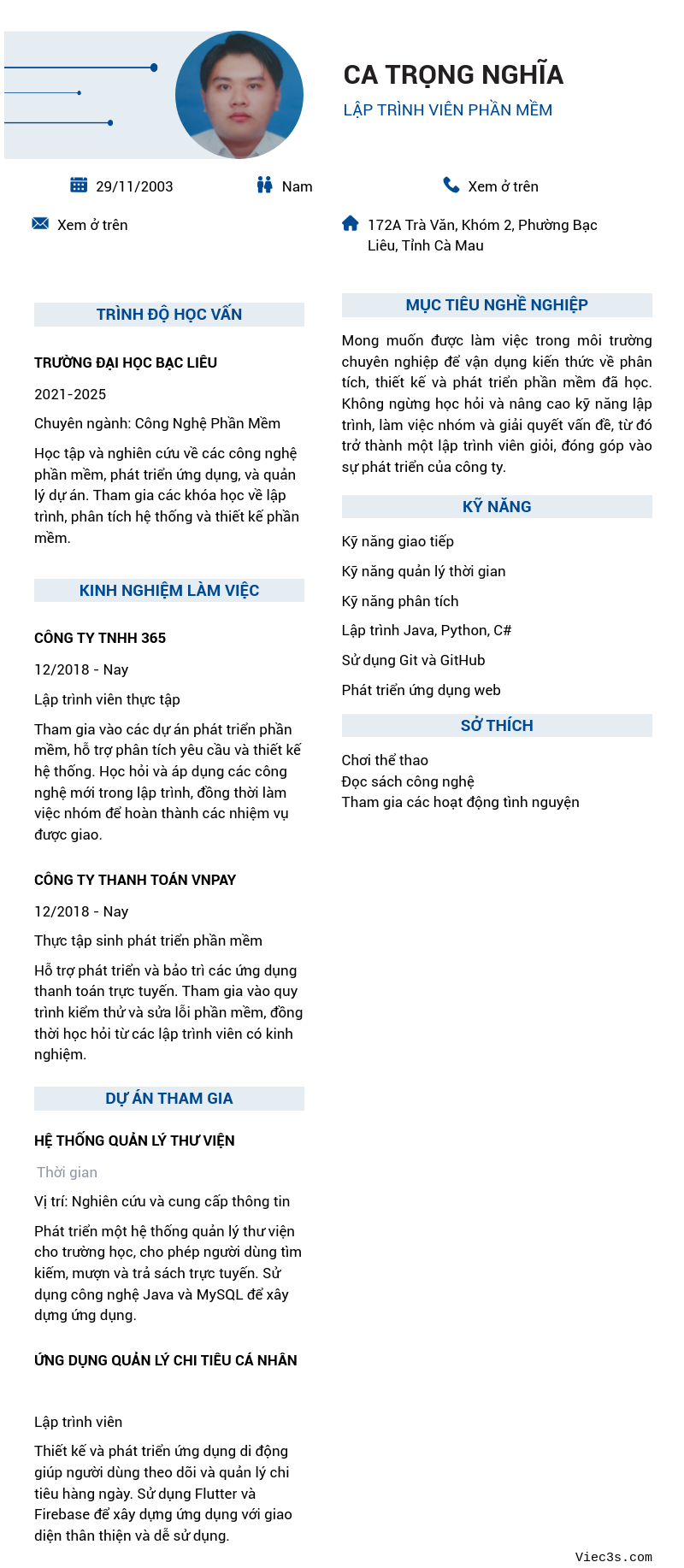 CV ứng viên