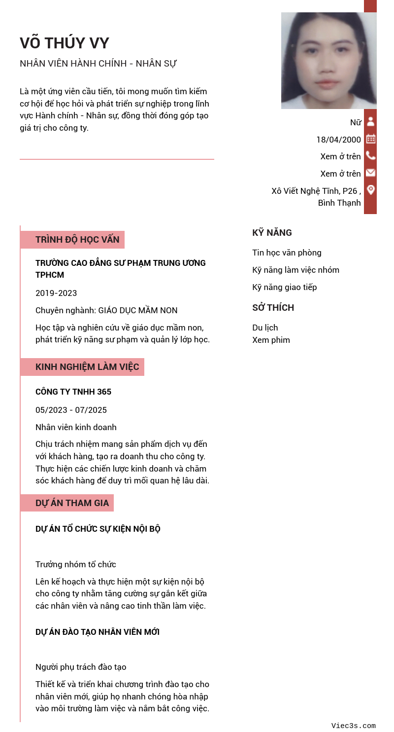CV ứng viên